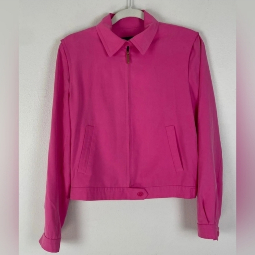Like New Lauren Ralph Lauren 100% Silk Pink Jacket Small Lightweight - Picture 16 of 16